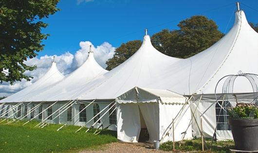 high-quality porta potties stationed at a wedding, meeting the needs of guests throughout the outdoor reception in Cheshire